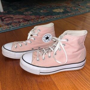 Platform Pink Hightop Converse size 5
